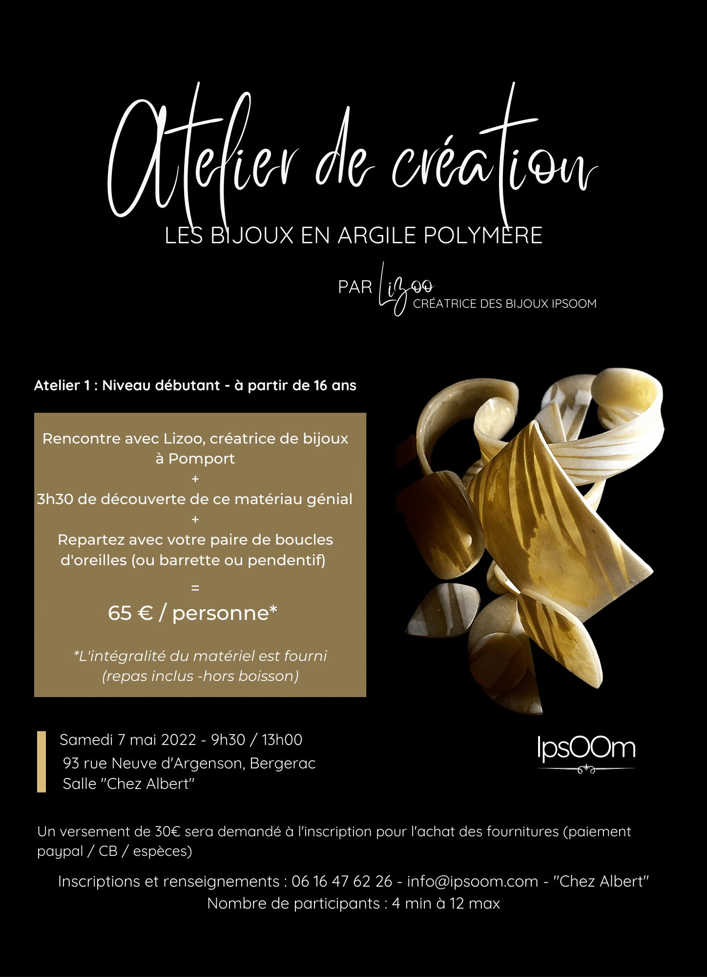 Best of Bergerac Bijoux Ipsoom Atelier création de bijoux en argile polymère Best of Bergerac Agenda Bijoux Ipsoom Atelier création de bijoux en argile polymère
